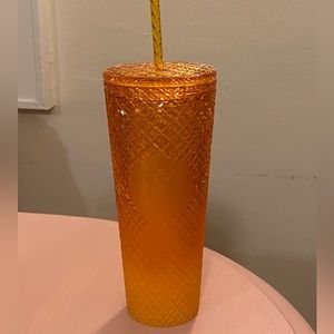 NWT Starbucks Orange Gem Studded Tumbler